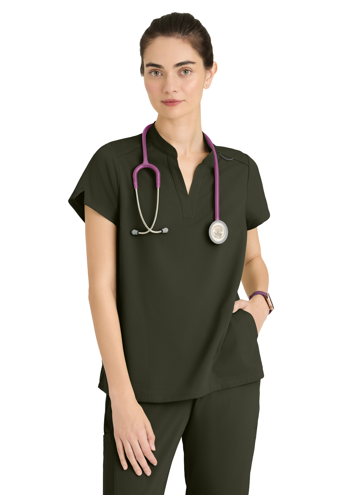 Grey's Anatomy Spandex Stretch - Women's Two-Pocket Avery Scrub Top 38