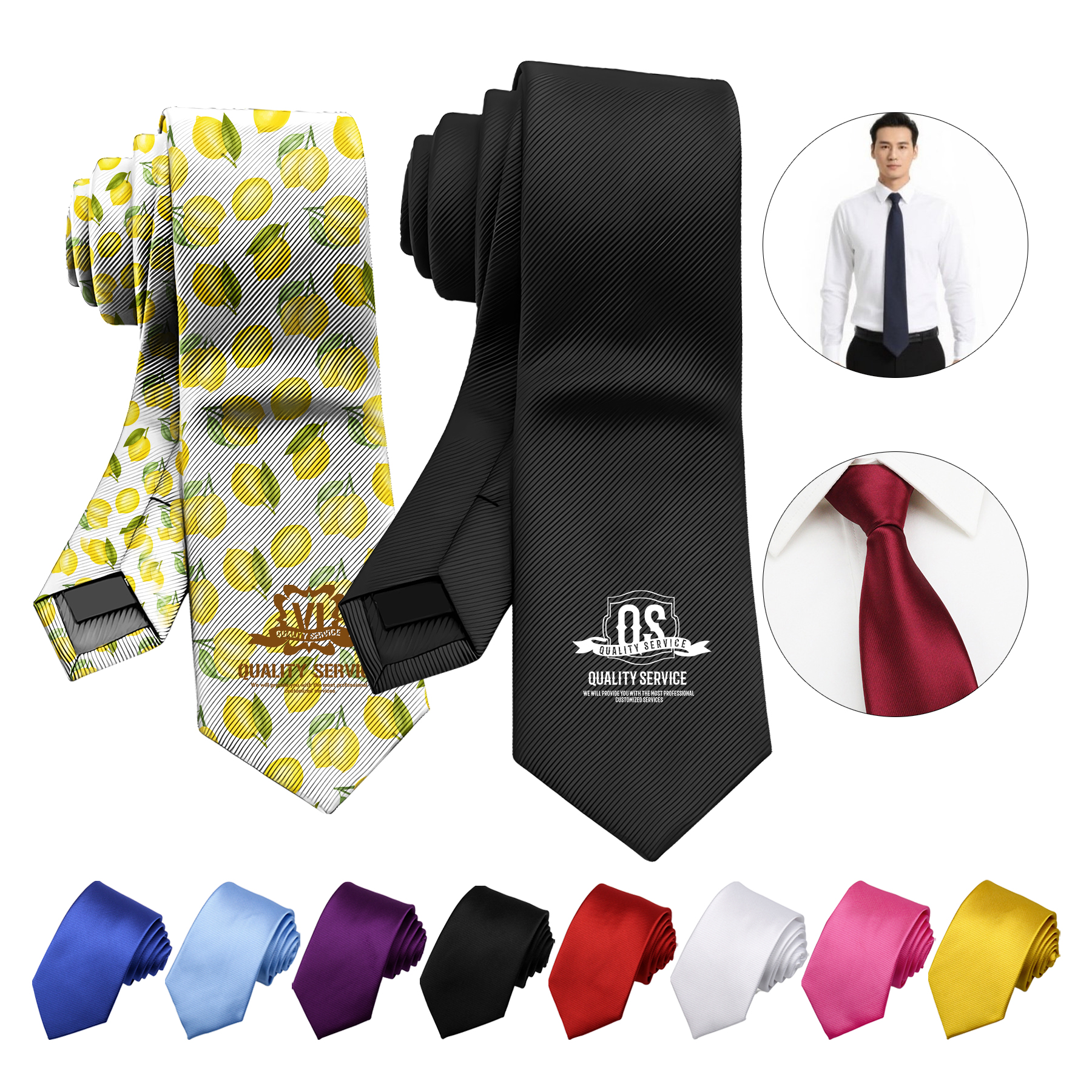Fashion Polyester Silk Full Color Tie 6