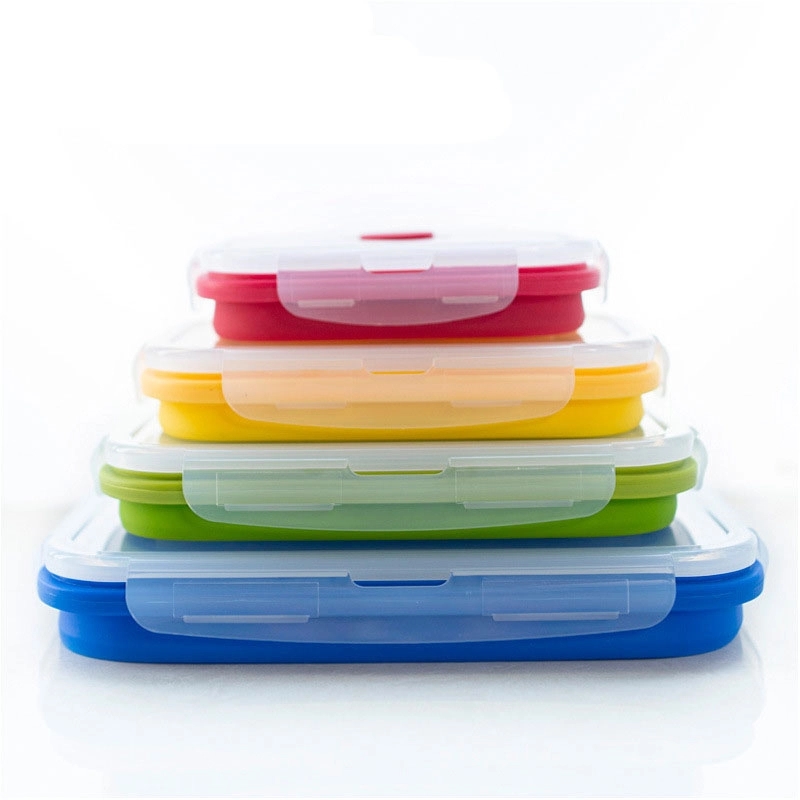 Silicone Foldable Collapisible Lunch Bento Box 4