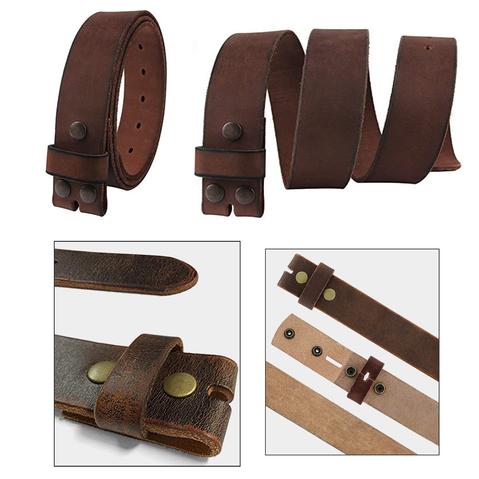 1 1/2" Mens Full Grain Leather Belt 2