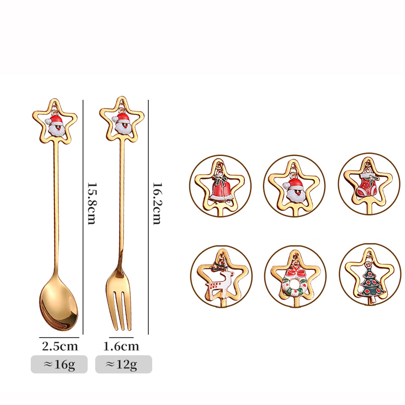 4pcs Christmas Spoon Fork Tableware Set 2