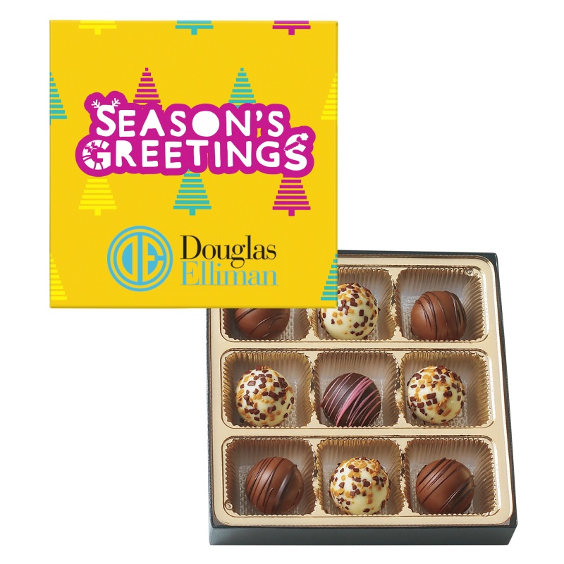 Truffle Gift Box Full Color Lid with 9 Truffles 3