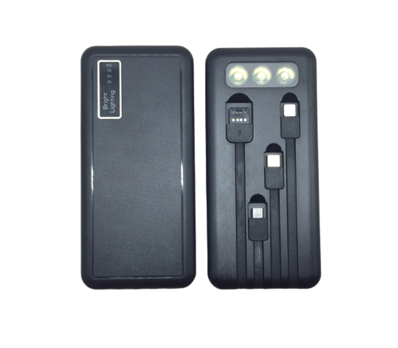 Power Bank with LED flashlight and 4 Built-in Cable - 10000mAh 8