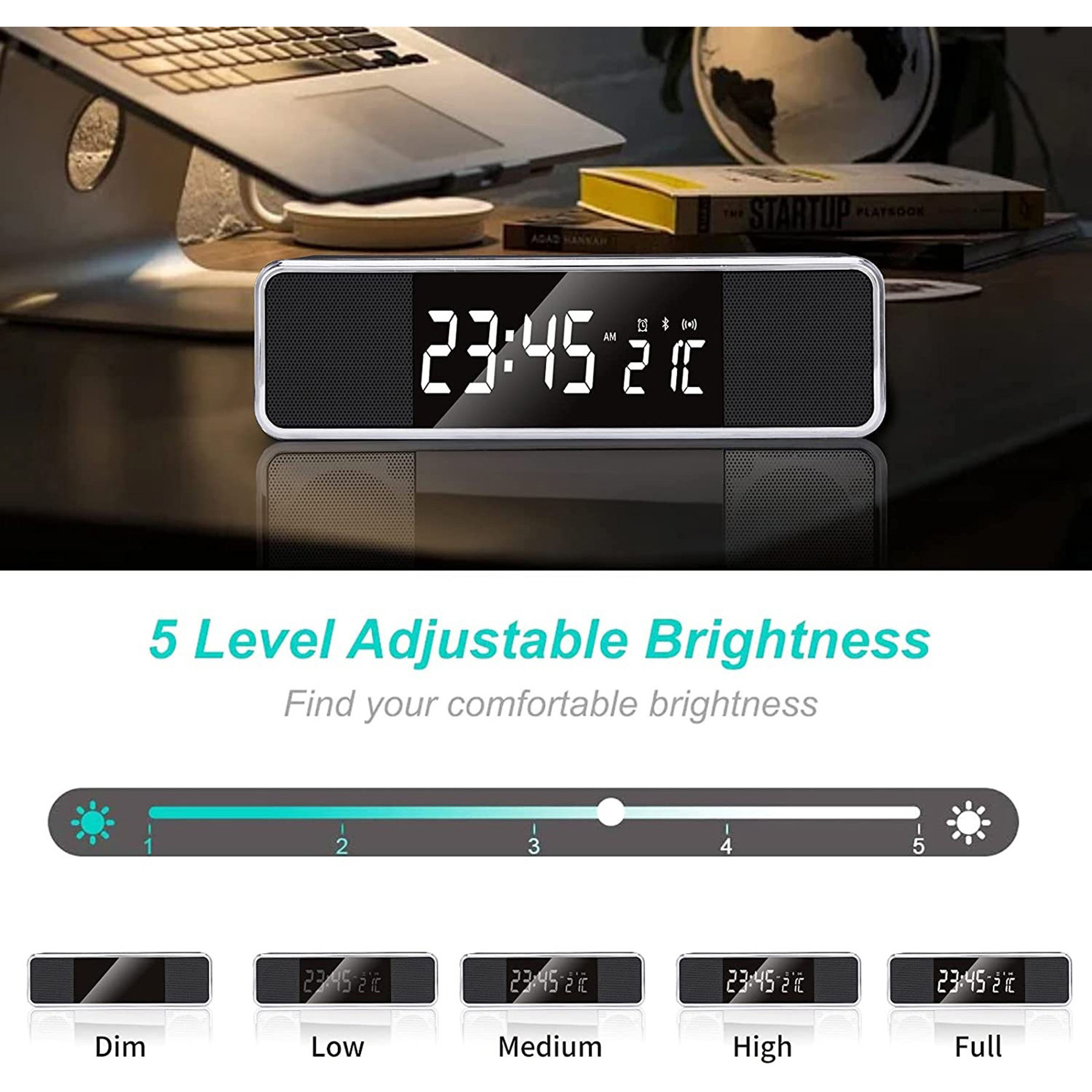 Wireless Charging Clock With Bluetooth Speaker 2