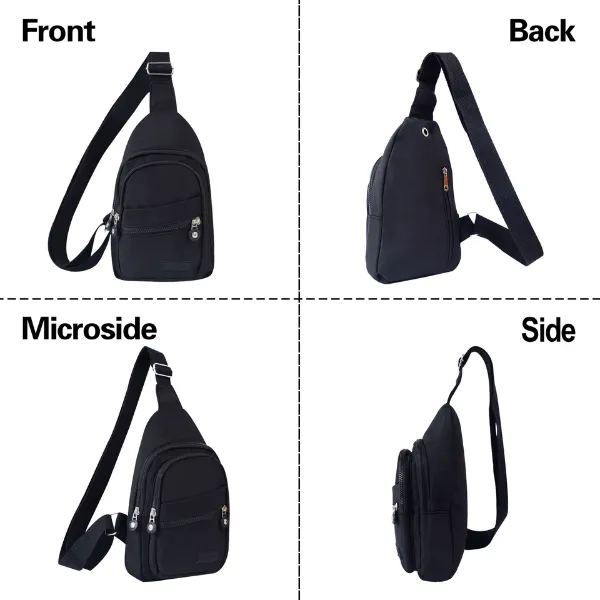 Nylon Sling Chest Bag Crossbody, Lightweight, Unisex 3