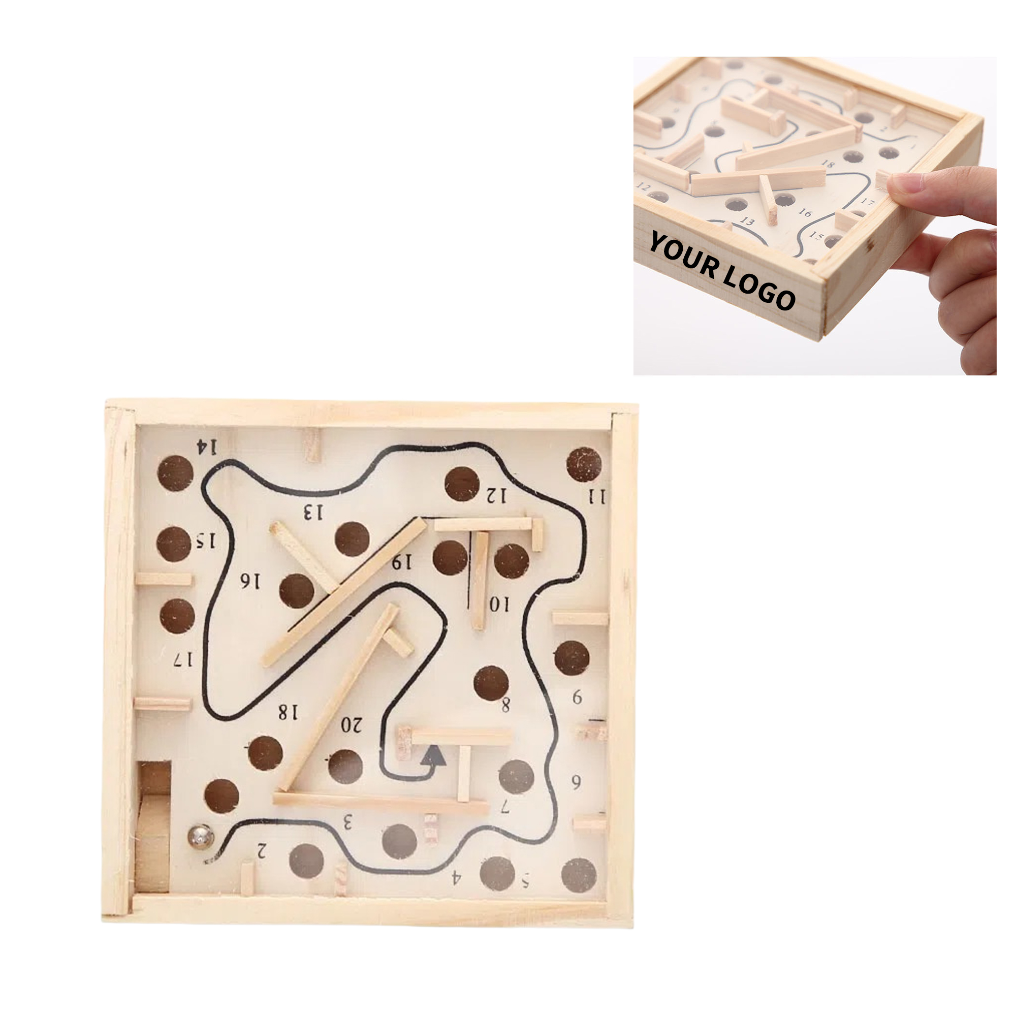 Wooden Maze Puzzle 4.5 x 4.5" 2