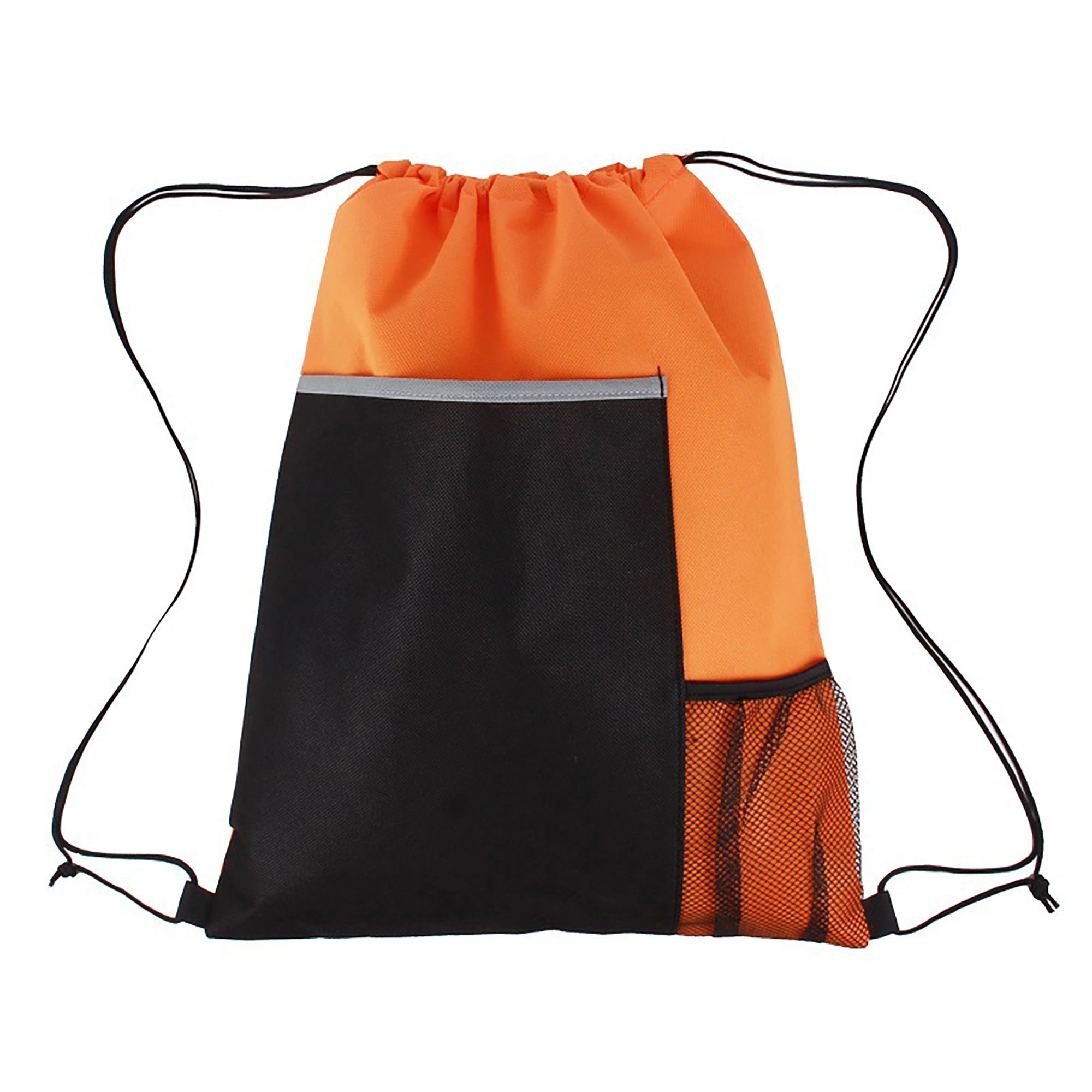 Mesh Pocket Sports Drawstring Backpack Bag 8