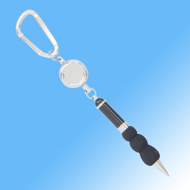 RETRACTABLE KEYCHAIN W/ HOOK & BLACK SPONGE GRIP 1