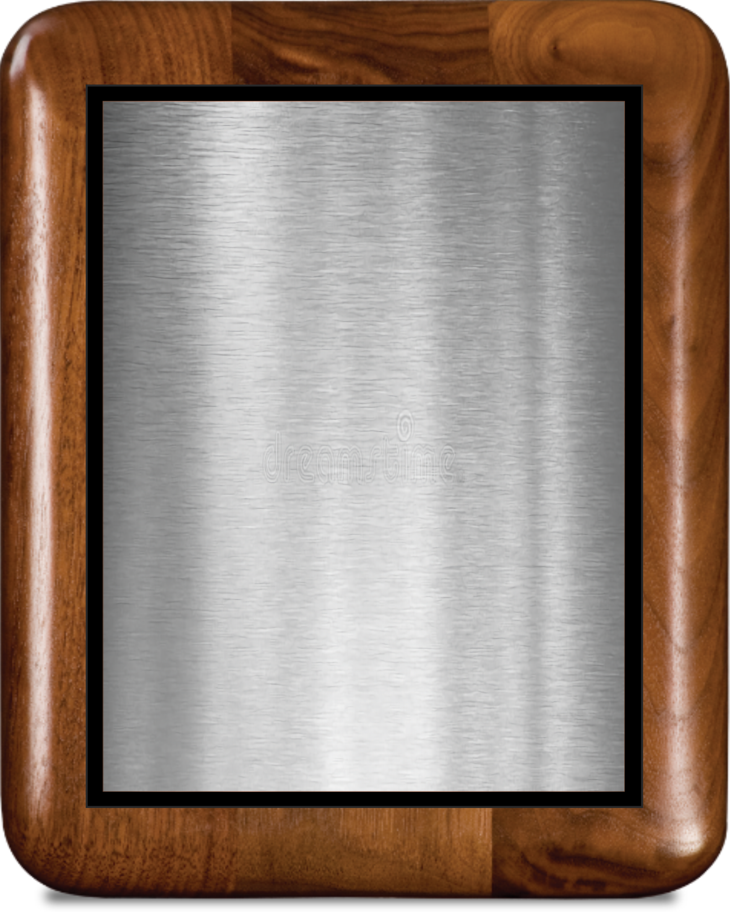 Walnut Elliptical Edge Round Corner Plaque/w Double Plate 3