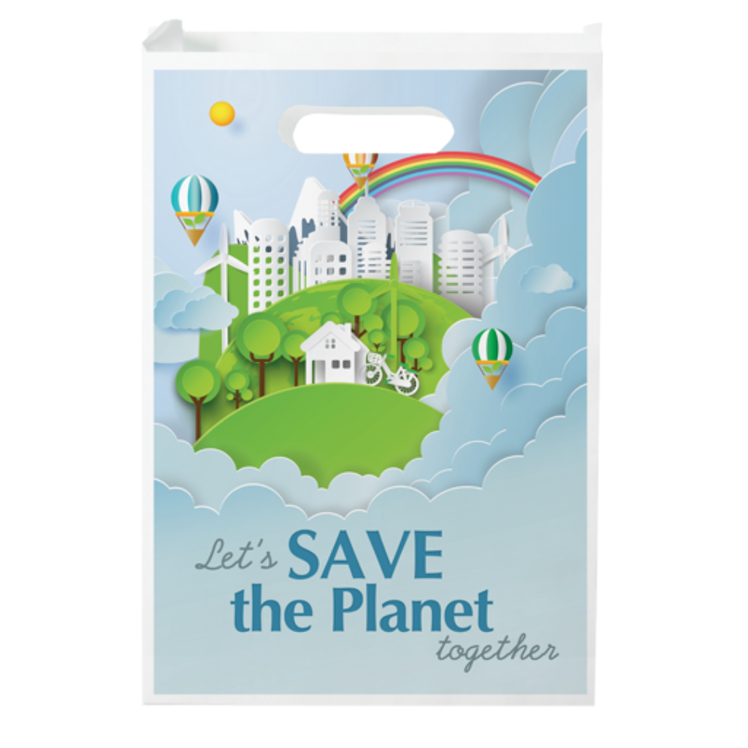 Digital Full Color 1-Sided Merchant Paper Bag with Gusset (9"x 13"x 2.5")