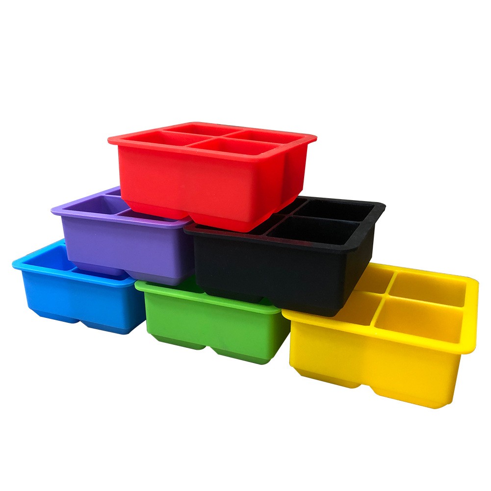 Customizable Four Cavity Ice Cube Tray 4
