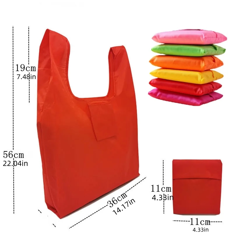 Customized portable folding shopping bag, custom tote bag with logo imprint 1