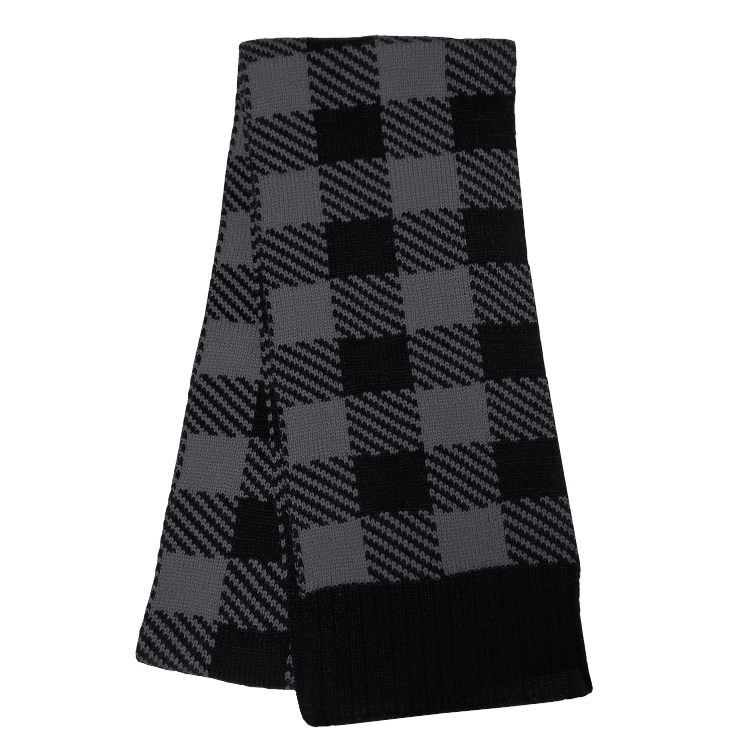 Buffalo Plaid Knit Cap, Fashion Knit Scarf & Text Gloves Combo 1