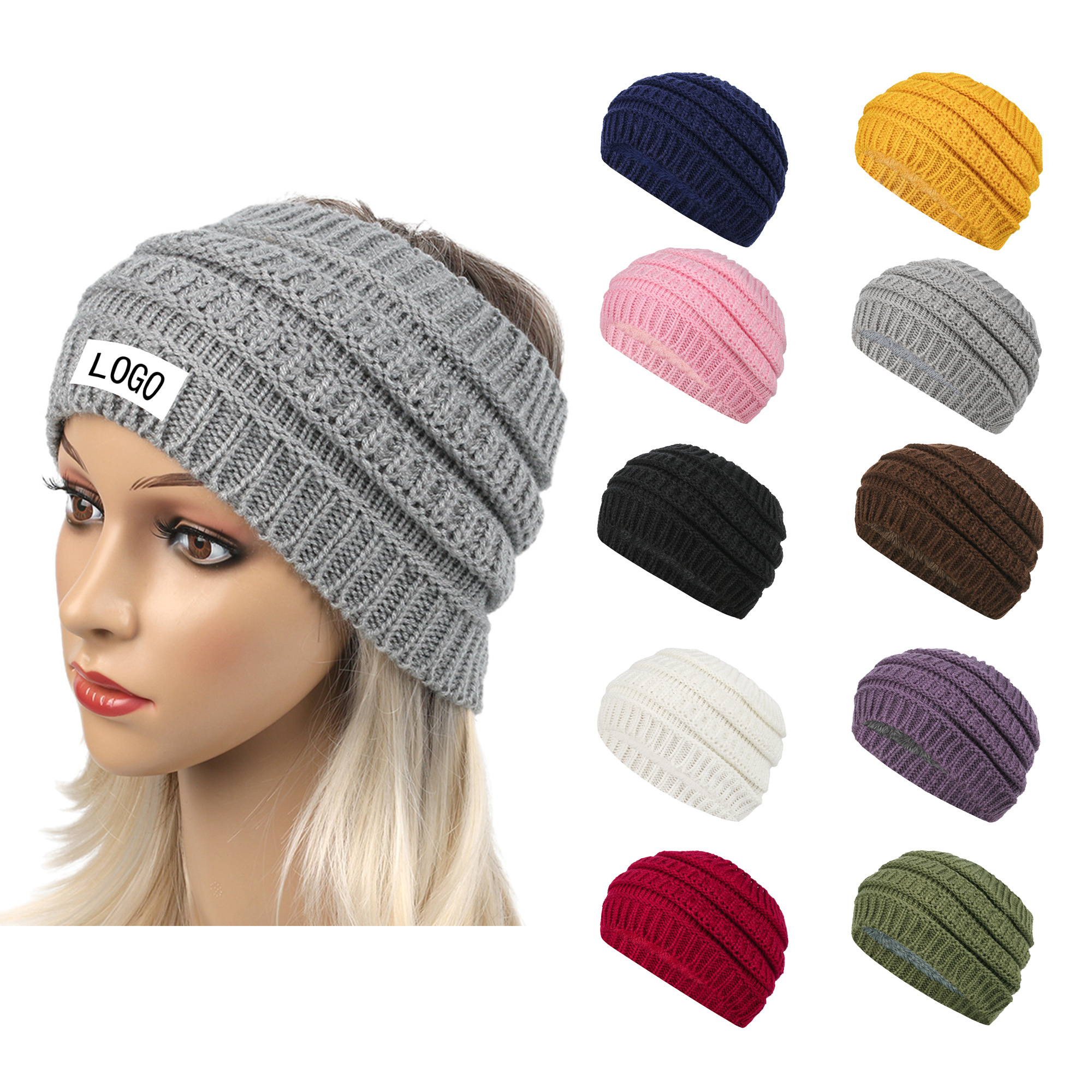 Knit Headband And Fleece Sports Head Cover 2