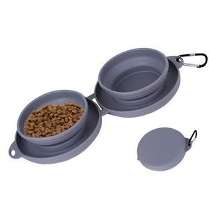 Foldable Stretchable Dual Pet Bowl Food Tray 8