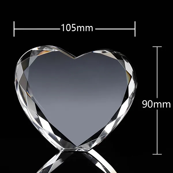 Personalized Crystal Heart Paperweight 6