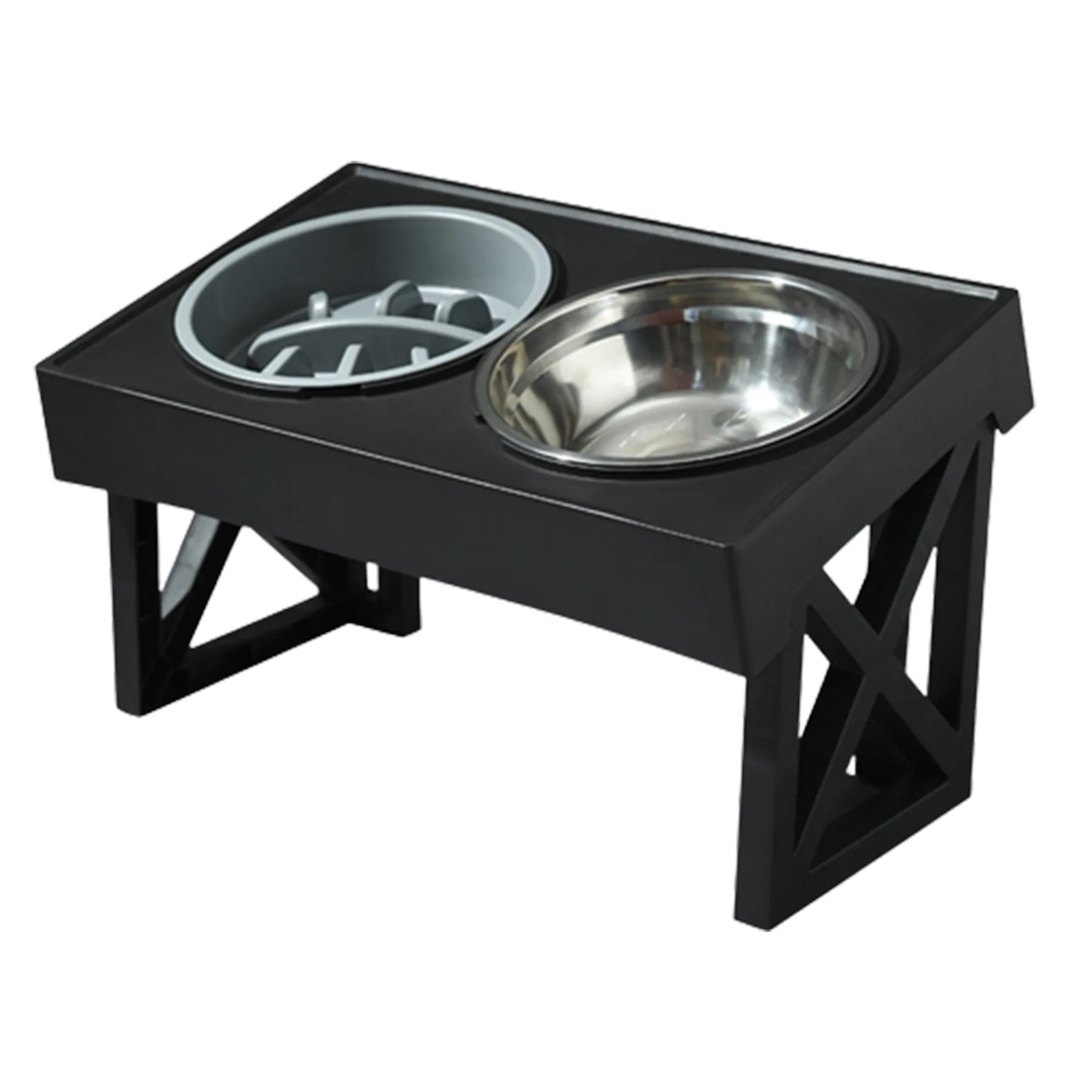 Pet Double Bowls W/ Adjustable Bracket 2