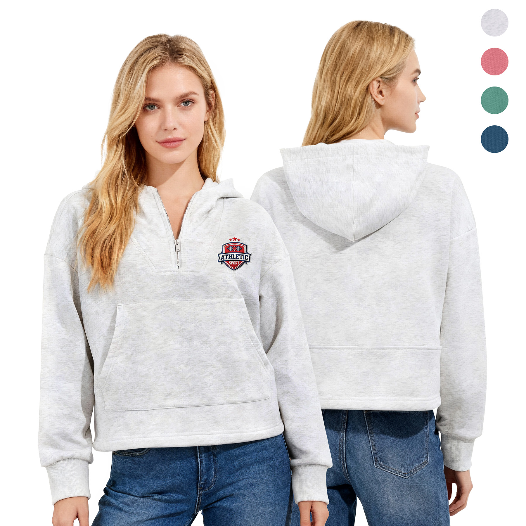 Women's Core Pullover Hooded Sweatshirt/100% Pre-Shrunk Cotton Blend 14