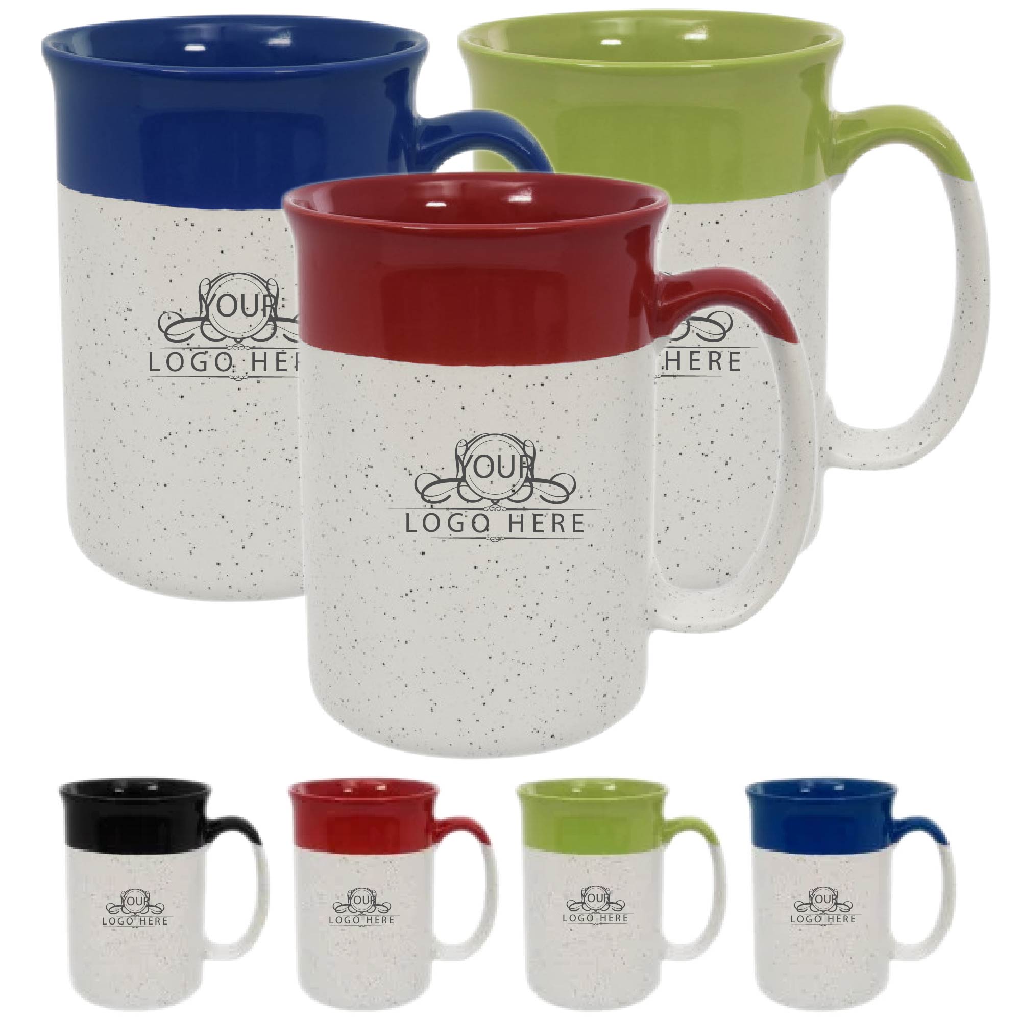 13 Oz. Coffee Mugs W/ Speckle Accents 1