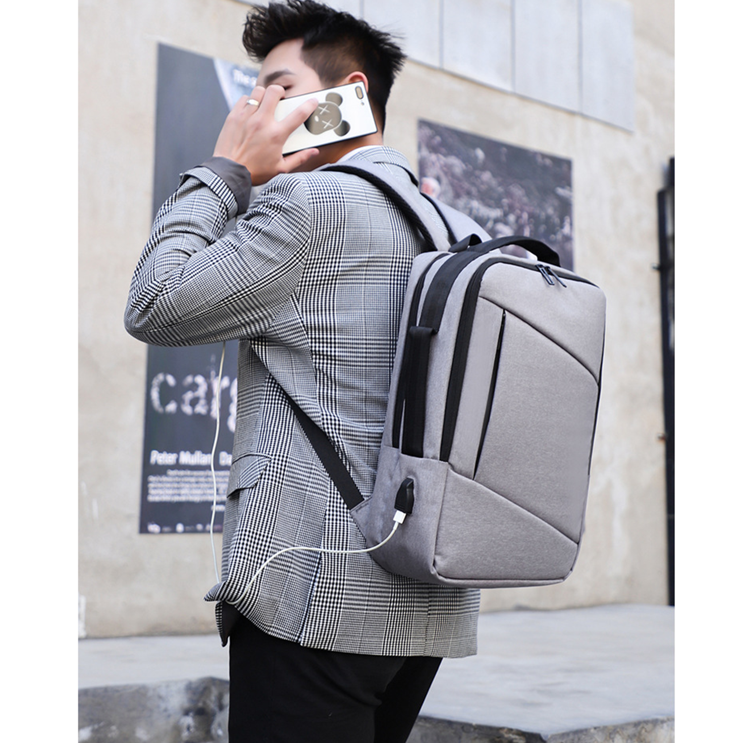 Business Slim Durable Travel Backpack With USB Charging Port 5