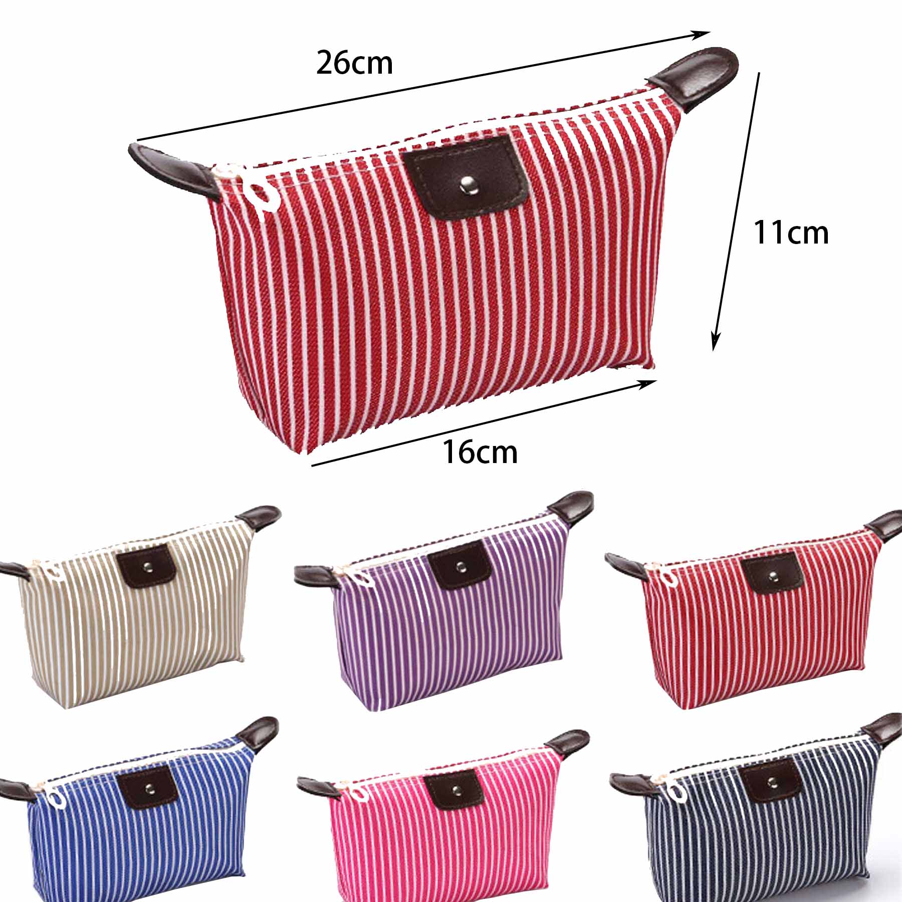 Dumpling WaterproofNylon Stripe Cosmetic Bag 2