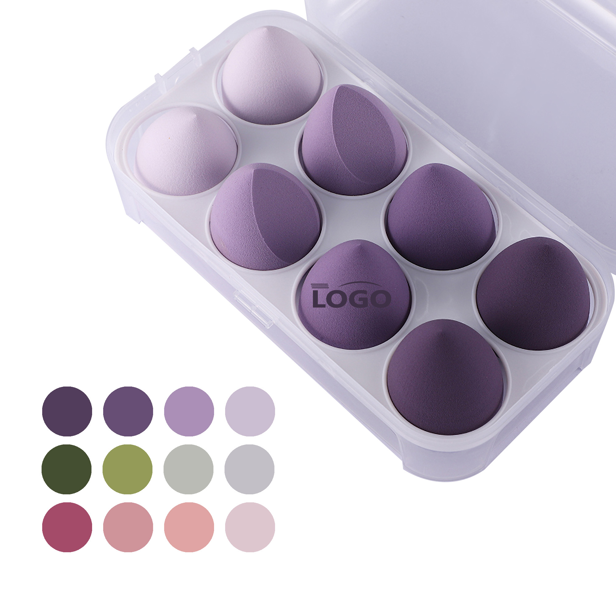 Makeup Sponge Beauty 8 Pcs Blender Case Cream Powder Liquid 1