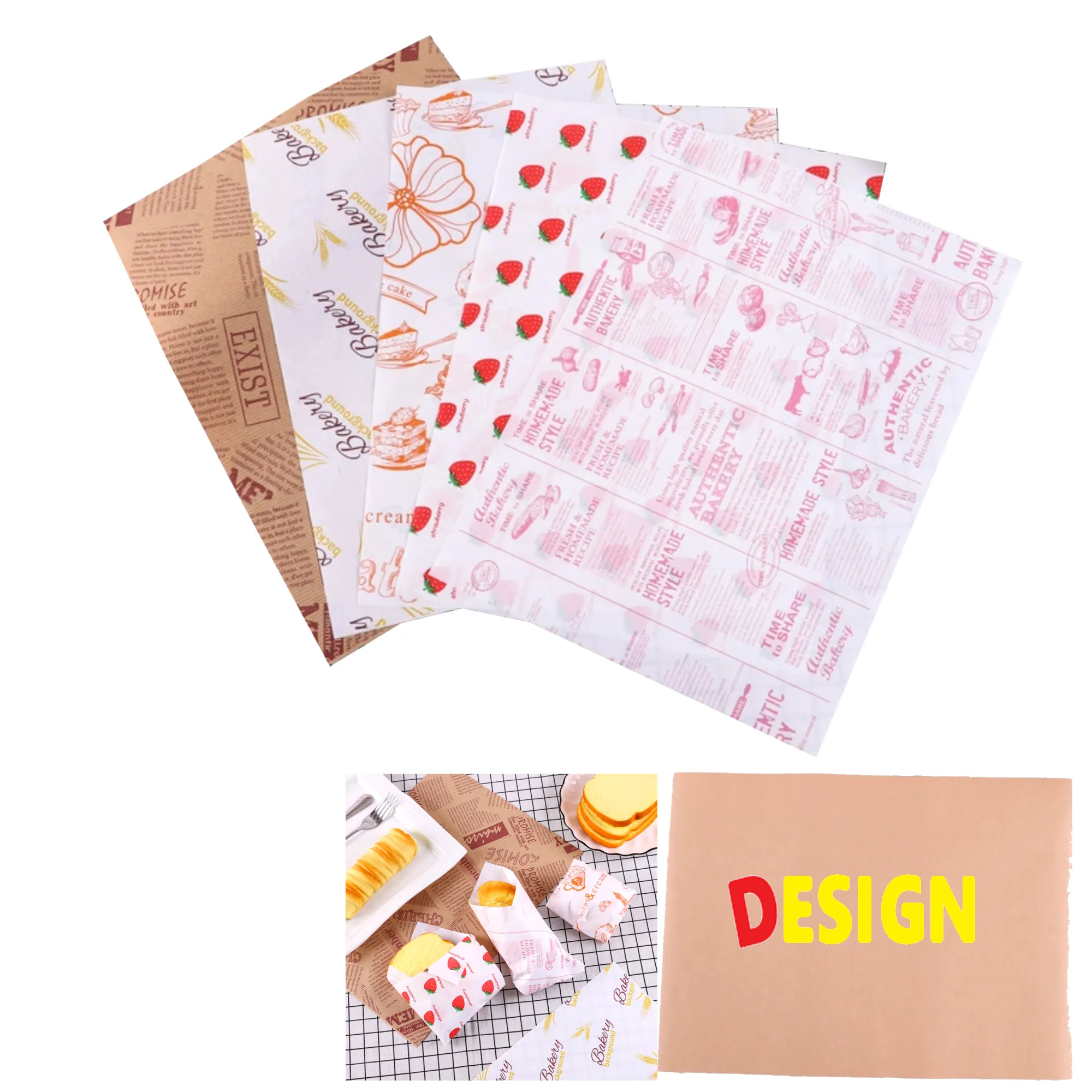 Grease Proof Kraft Food Wrap Burger Paper 1