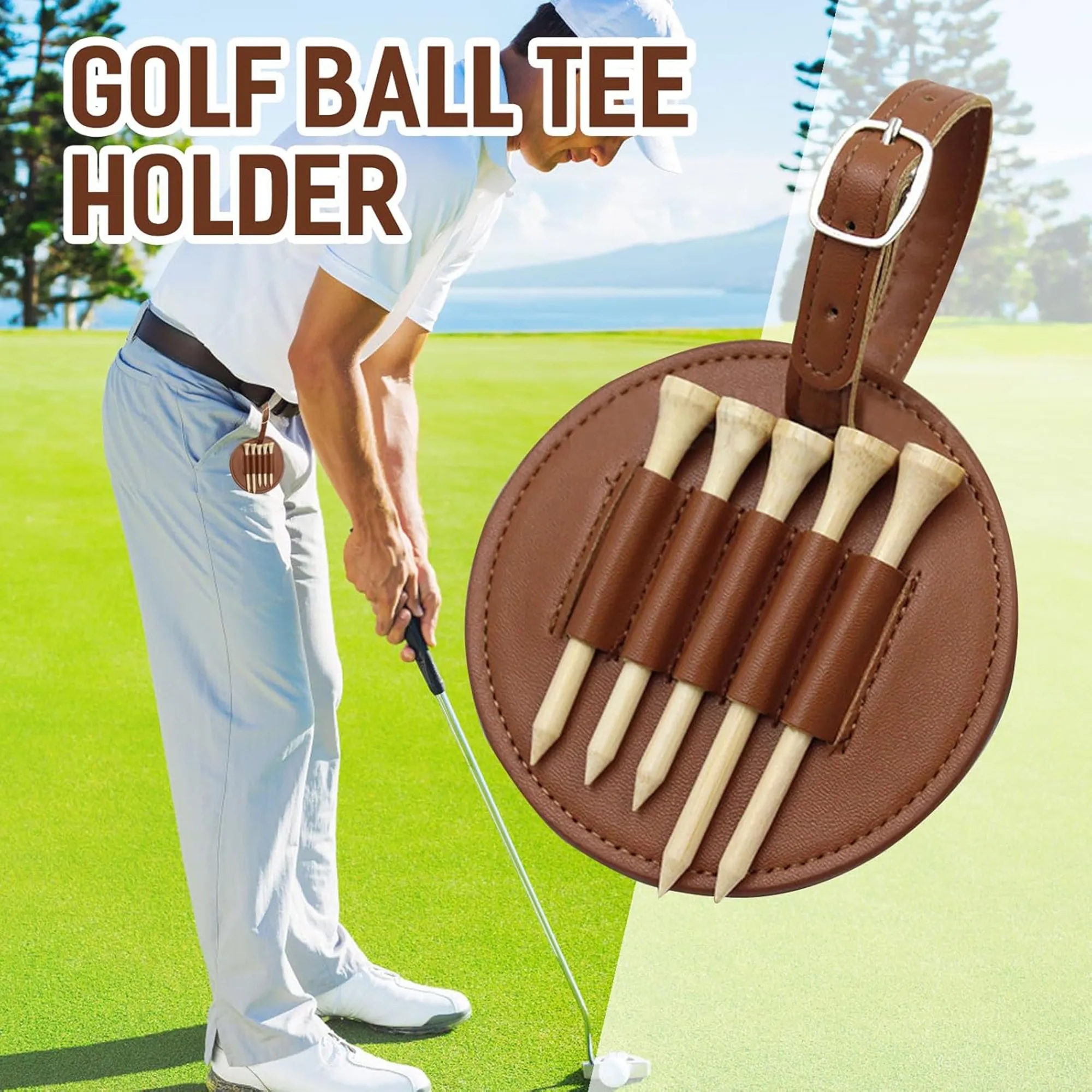 Golf Tee Holder Leather Case 4