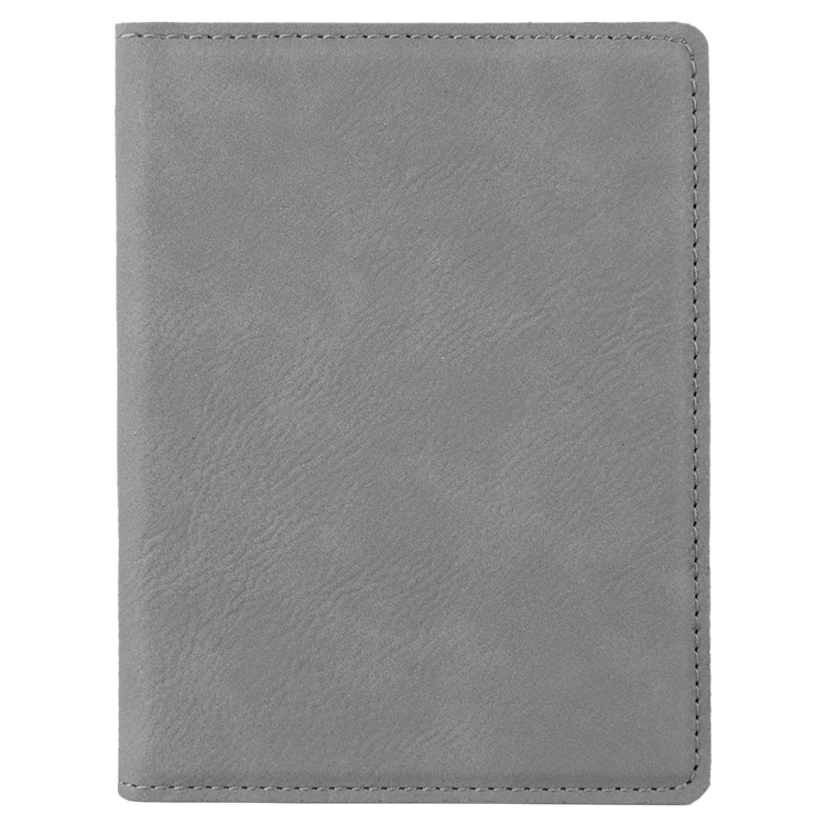 4 1/4" x 5 1/2" Gray Leatherette Passport Holder 3