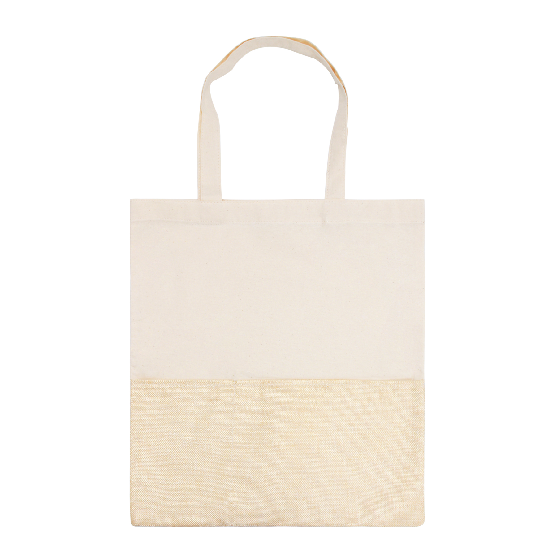 Two-Tone Cotton/ Burlap Tote with Pocket, custom tote bag with logo imprint 12