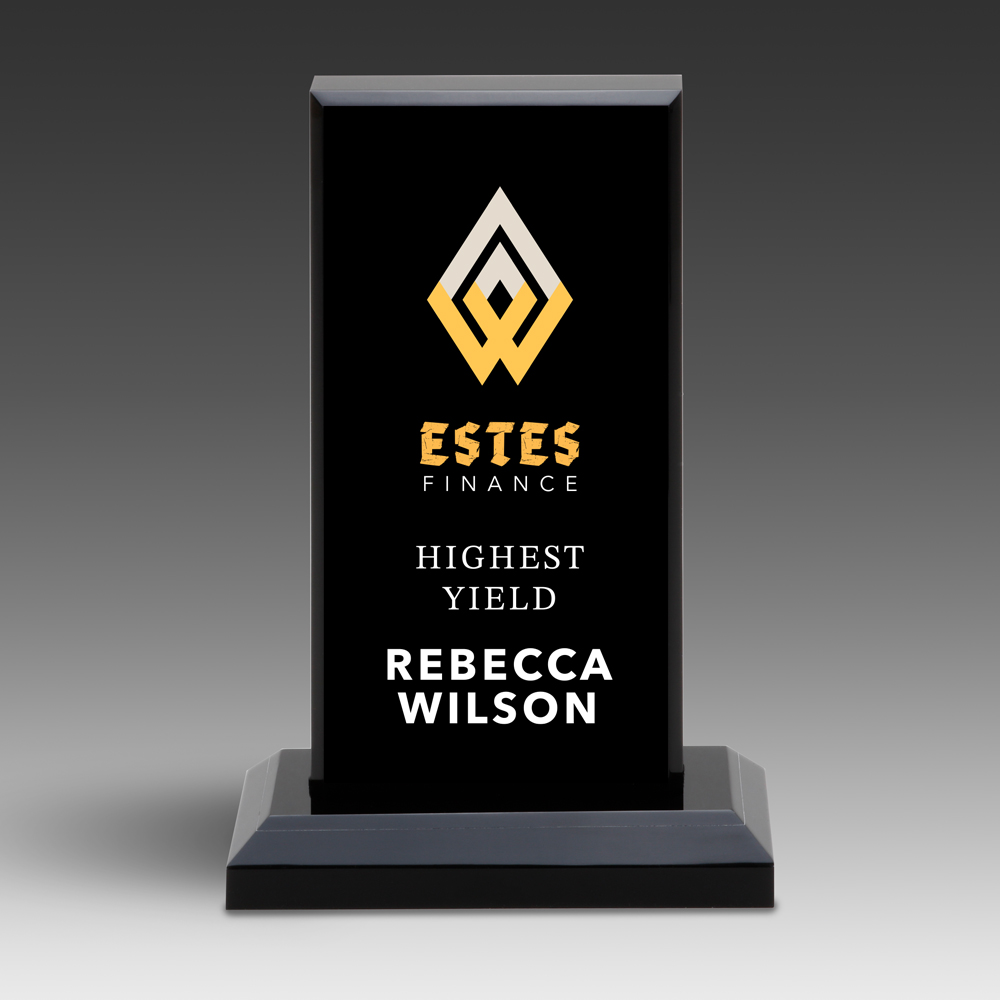 8" Beveled Impress Award Black 2