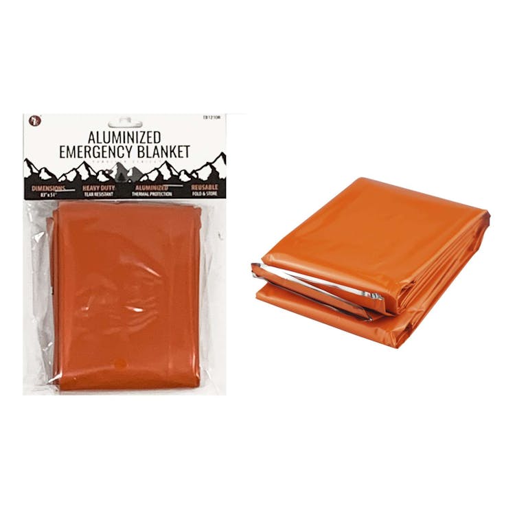 Heavy Duty Emergency Aluminized Blankets Orange - 83" x 51" 1