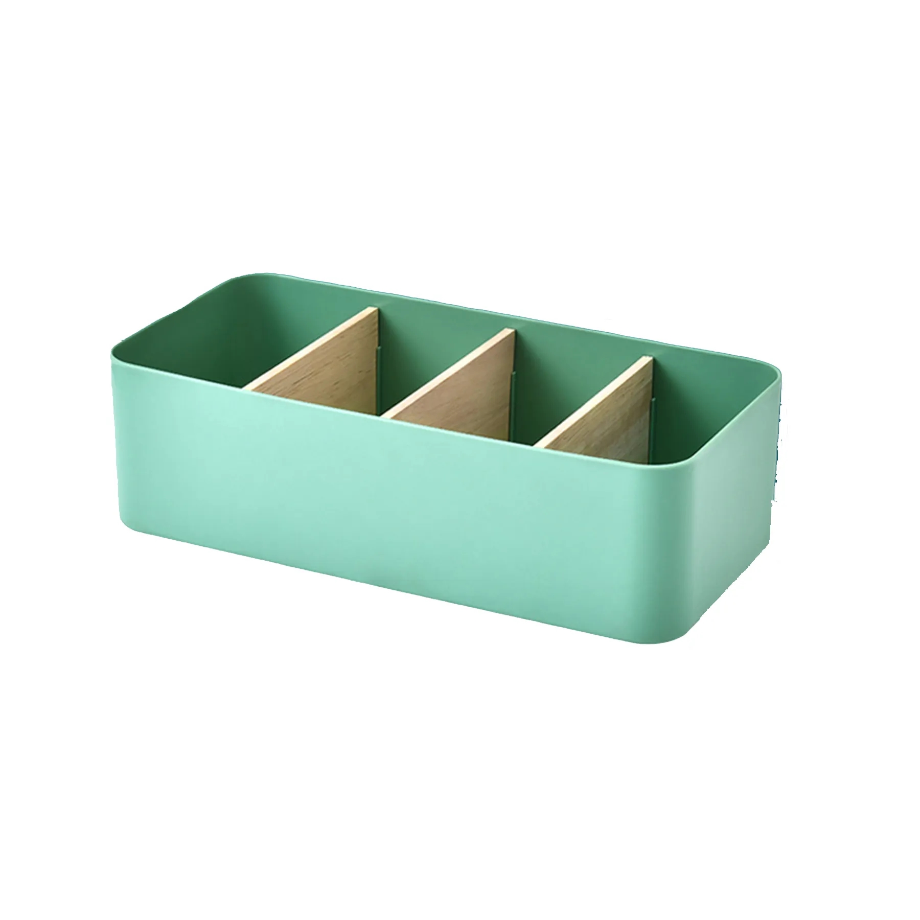 Plastic Rectangular 4-Compartment Tabletop Storage Box 4