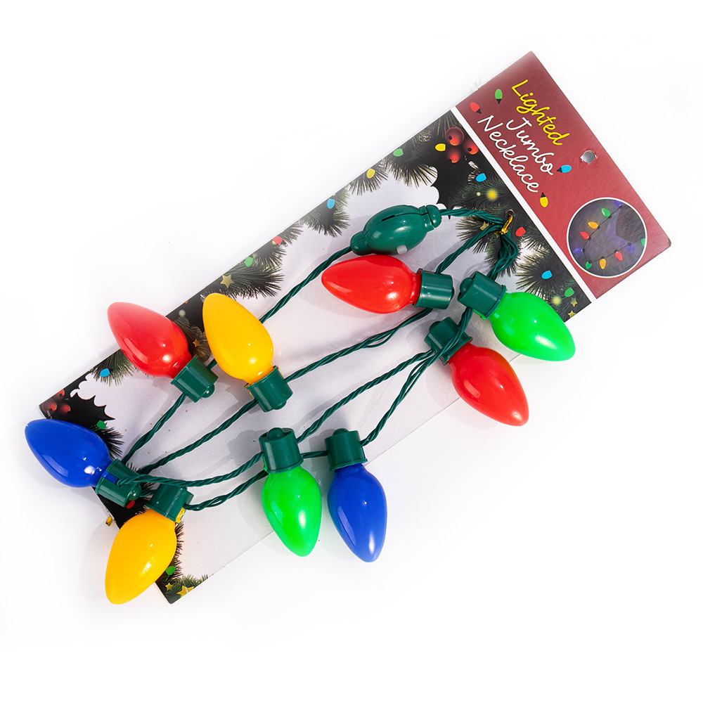 LED Light Up Christmas Bulb Necklace for Party Favors 2