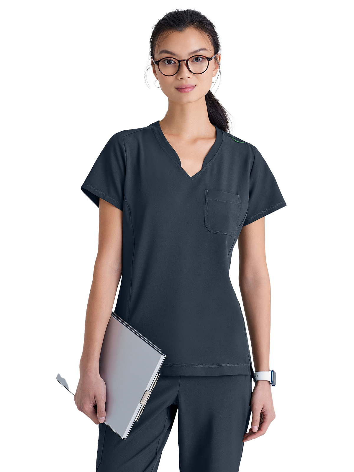 Grey's Anatomy Evolve Stretch - Women's One-Pocket Banded V-Neck Sway Scrub Top 6