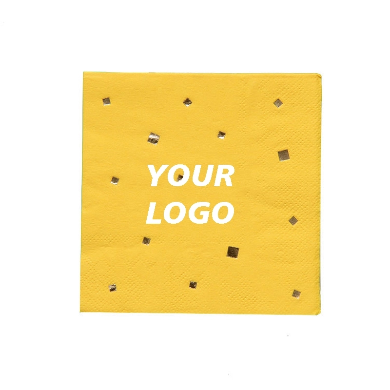 Custom Gold Dot Confetti Paper Napkins 3