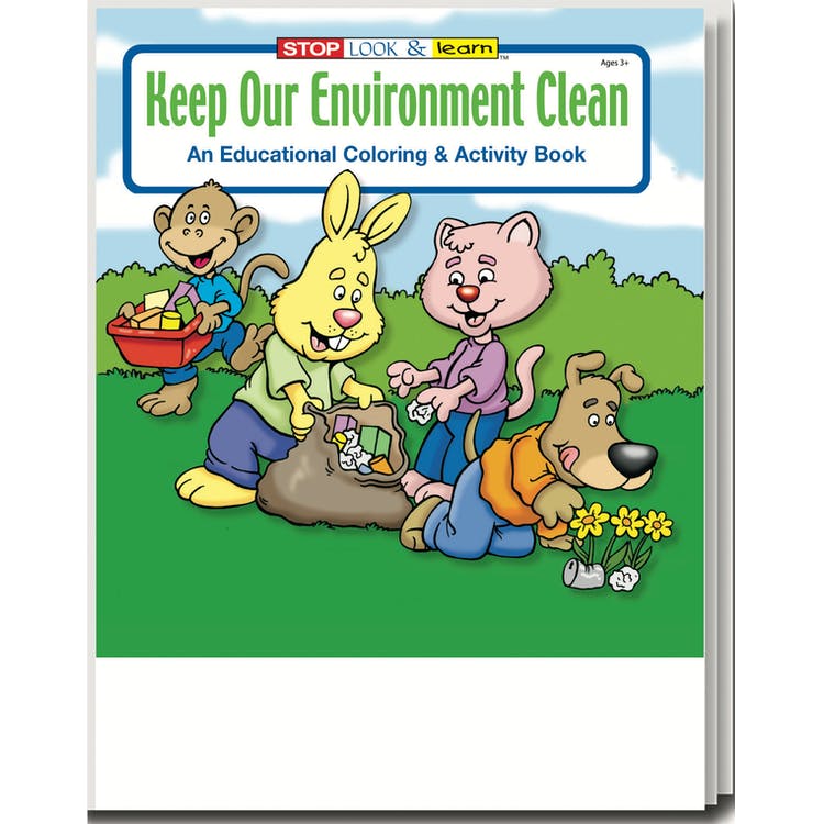 Keep Our Environment Clean Coloring Books - 16 Pages Ages 3-11 2