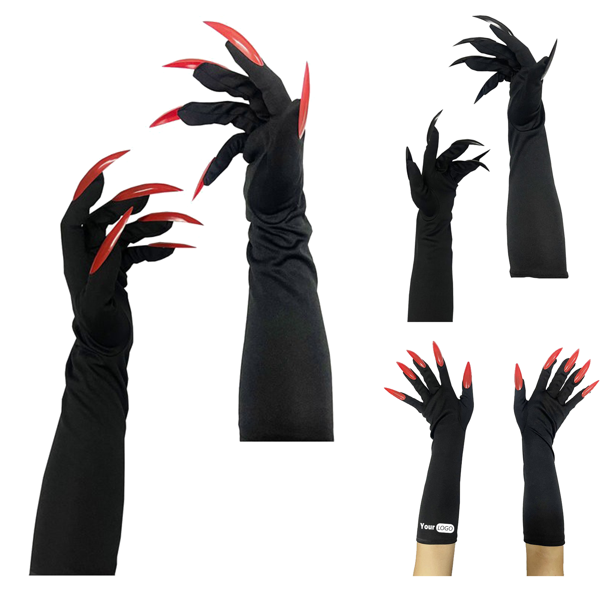Halloween Witch Long Nail Gloves 4