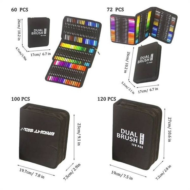 120 Dual Tip Brush Marker Set 2