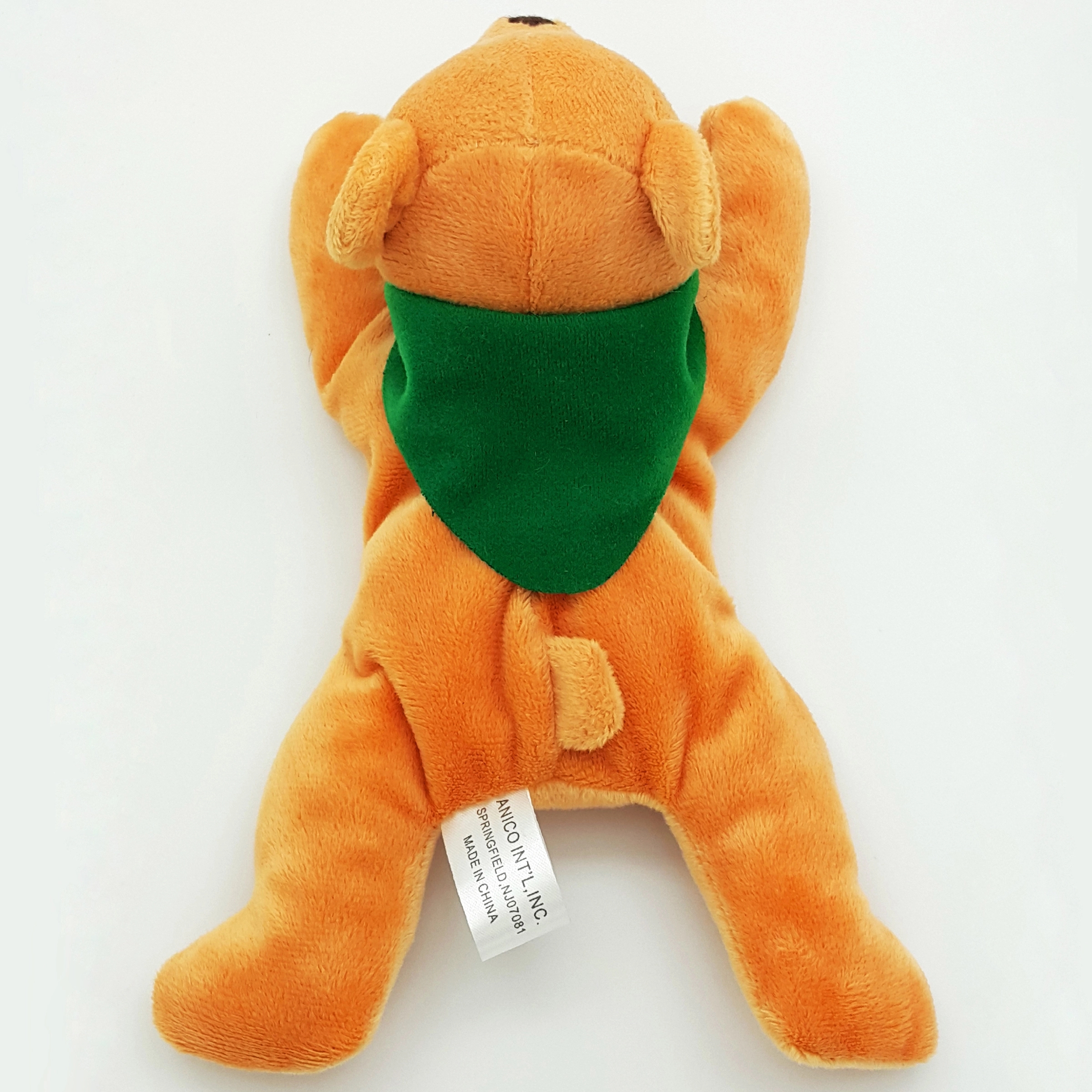 8" Laying Down Beanie Light Brown Bear 10