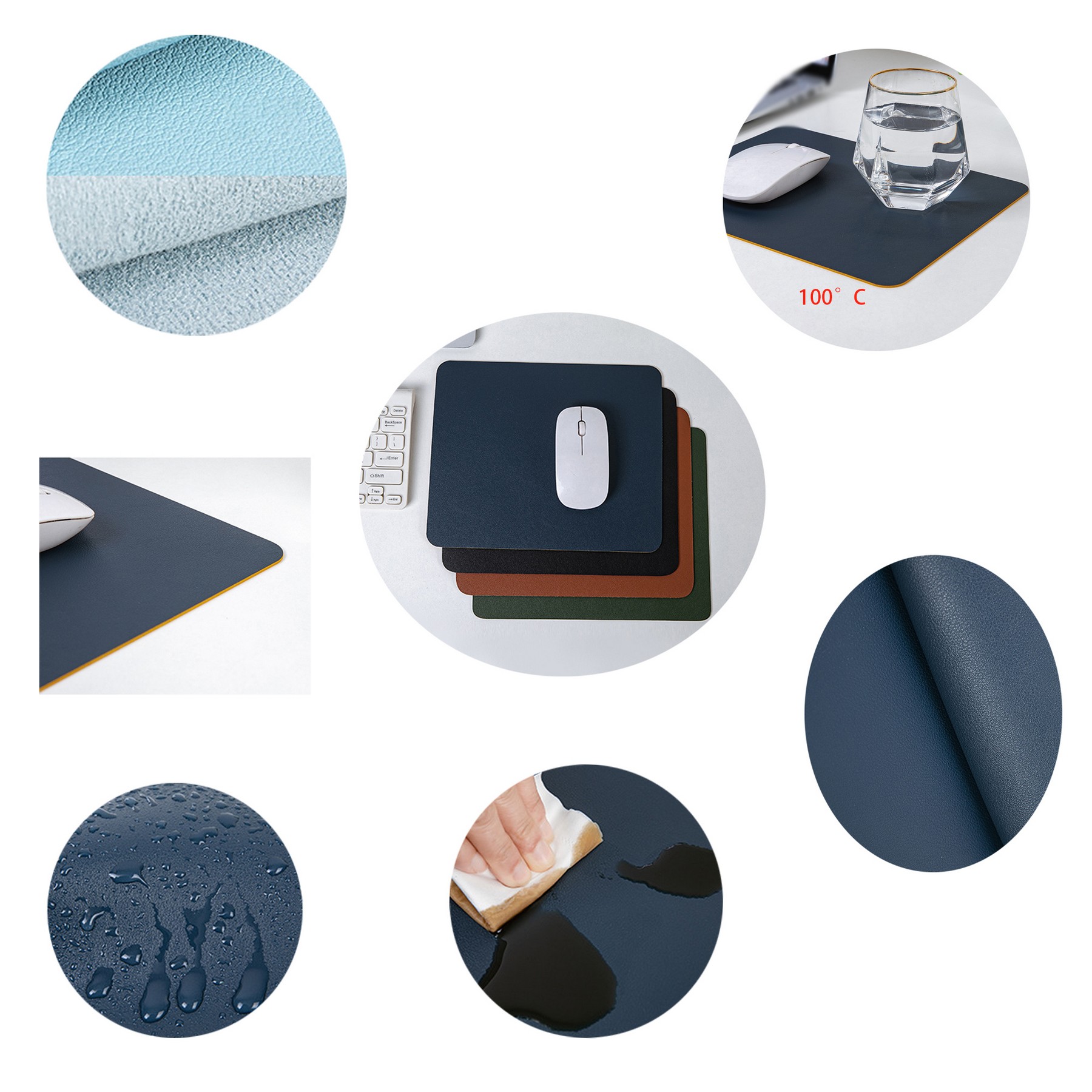 Solid Color Leather Mousepad 2