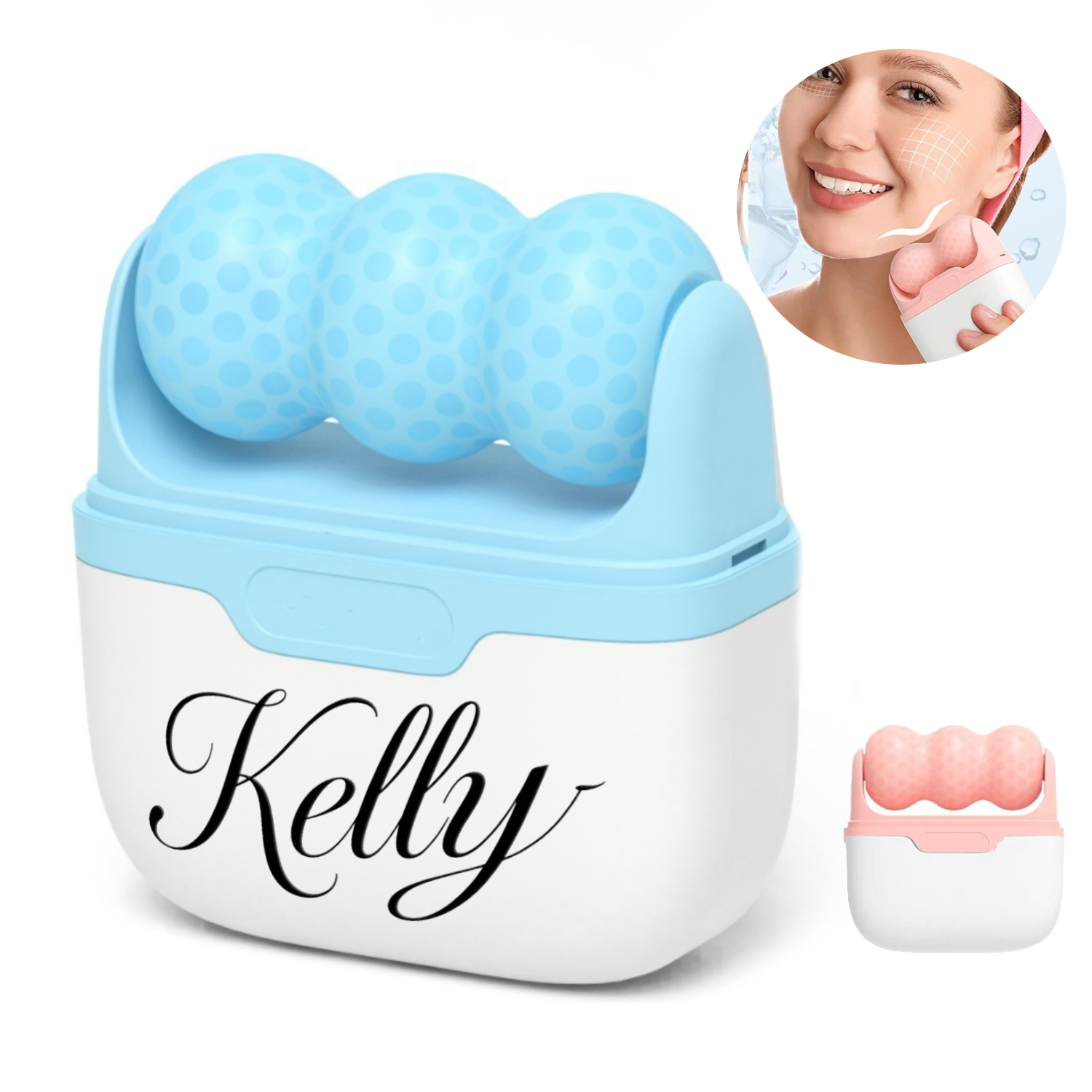 Dual heads Silicone Ice Roller Facial Massager 1