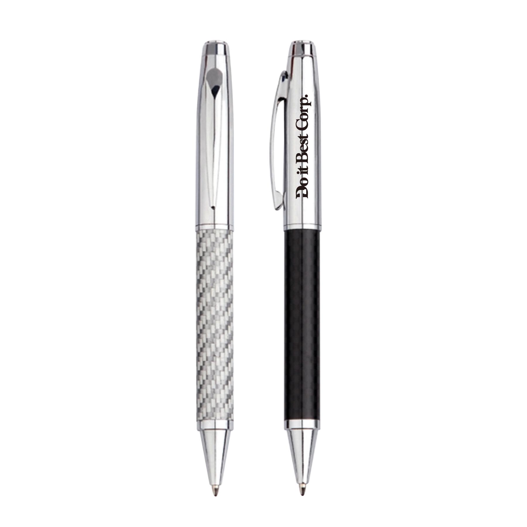 Twist Action Carbon Fiber Twill Ballpoint Metal Pen 2
