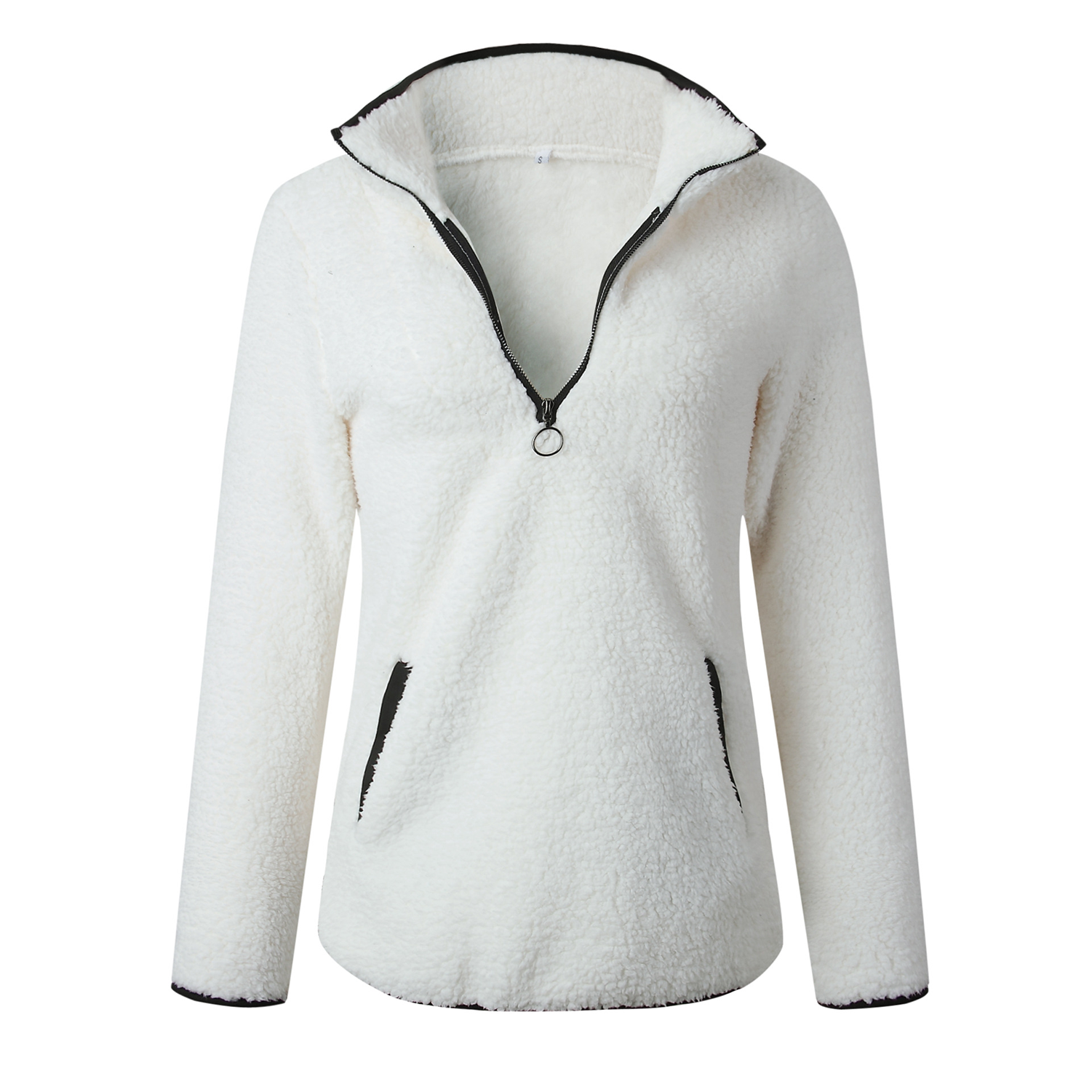 Winter Women's Fuzzy Long Sleeve Zipper Jacket 3