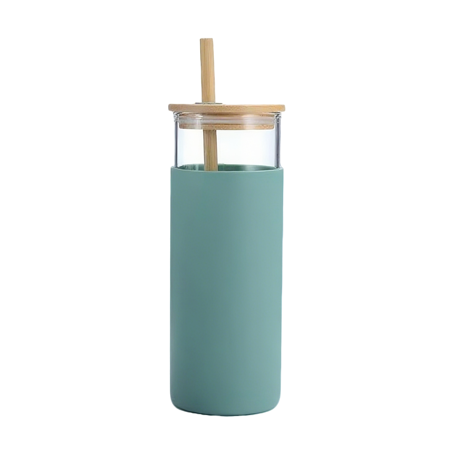 16oz Glass Tumbler With Bamboo Lid & Straw 7