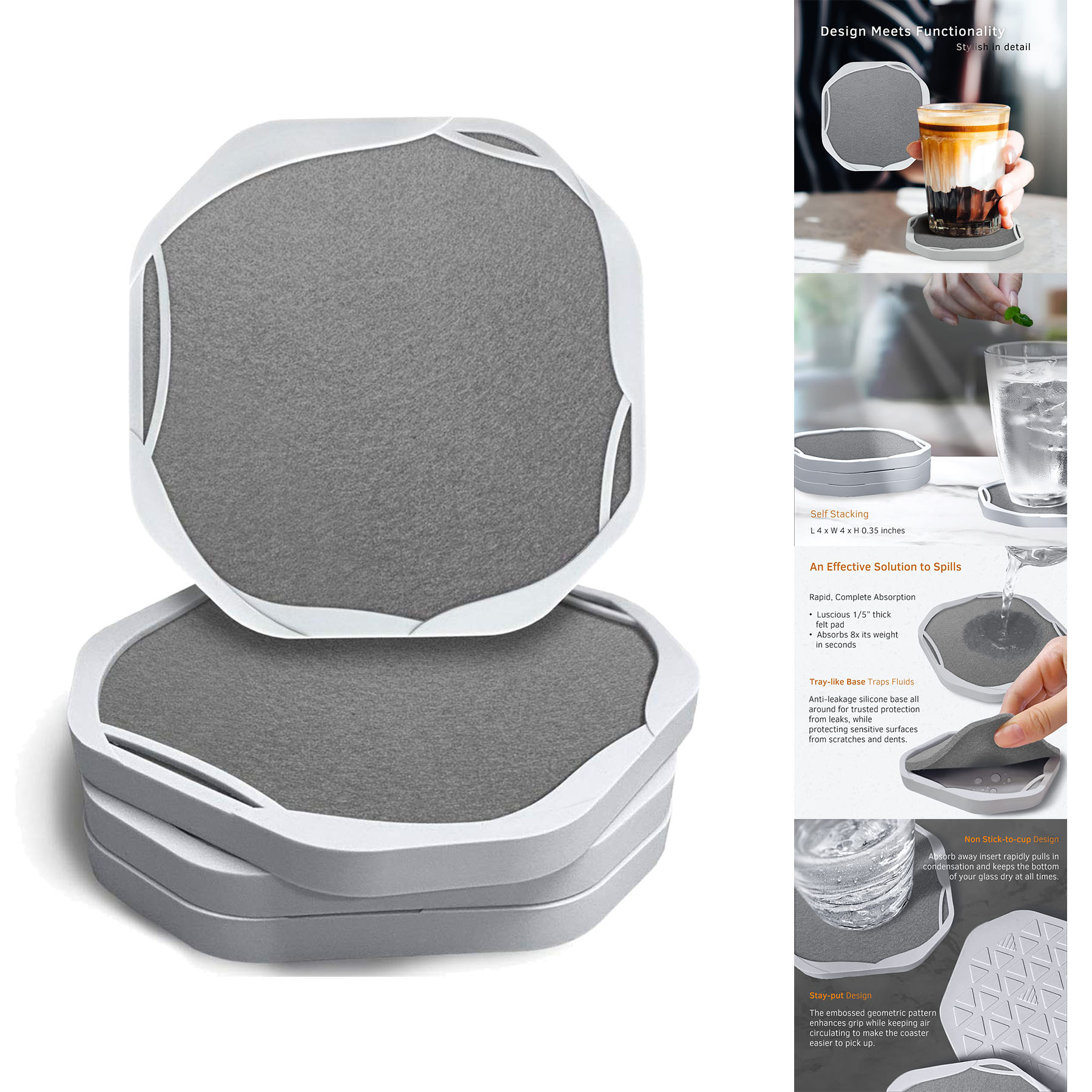 Absorbent Drink Coasters for Tabletop Protection 2