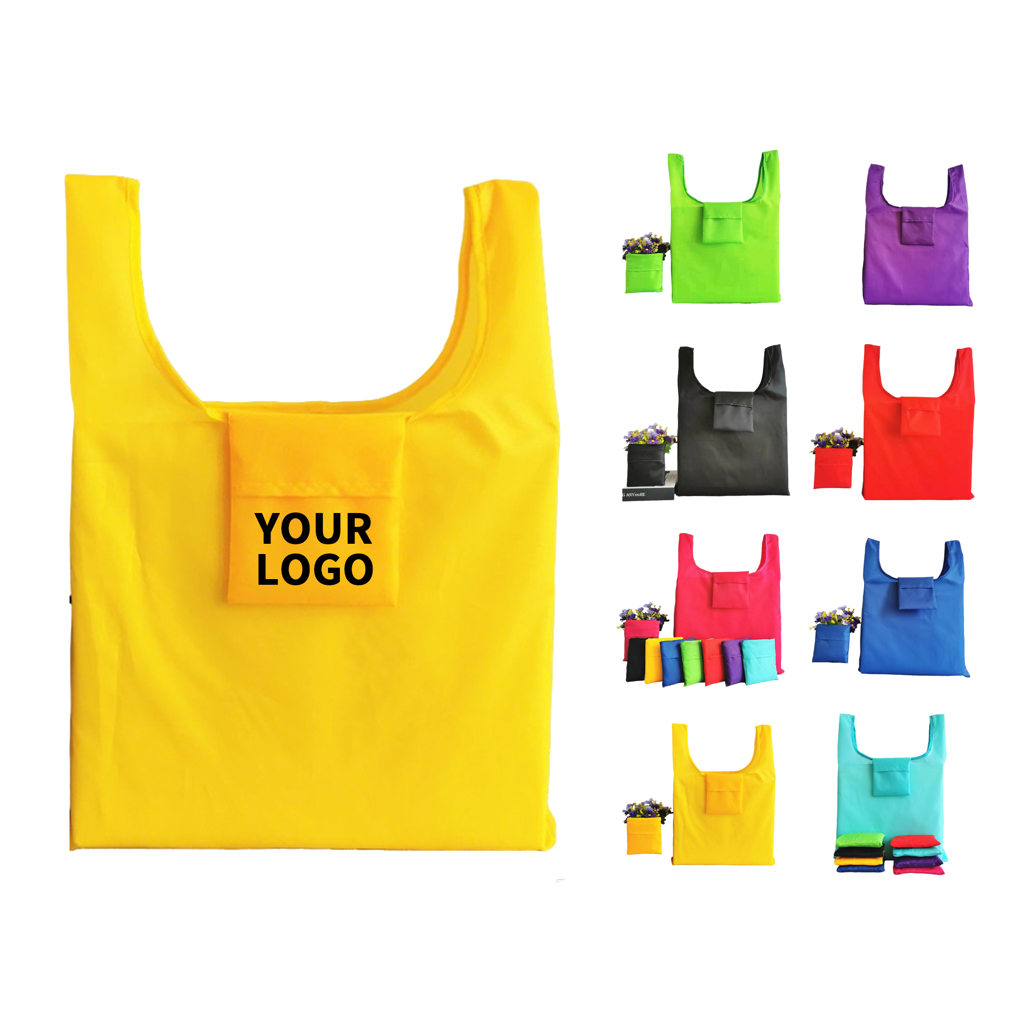 210D Oxford Folding Shopping Tote 20.9" Length x 15" Width 9