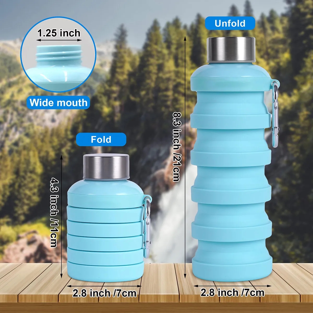 17oz BPA Free Silicone Portable Water Bottles 6
