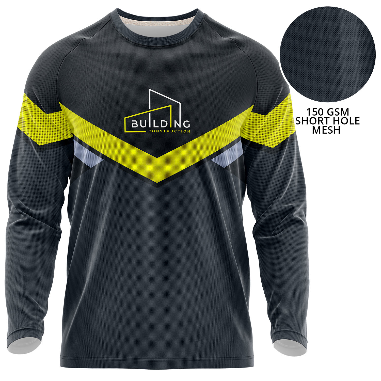 Unisex 150 GSM Short Hole Mesh Performance Sublimation Long Sleeve T-shirt 5