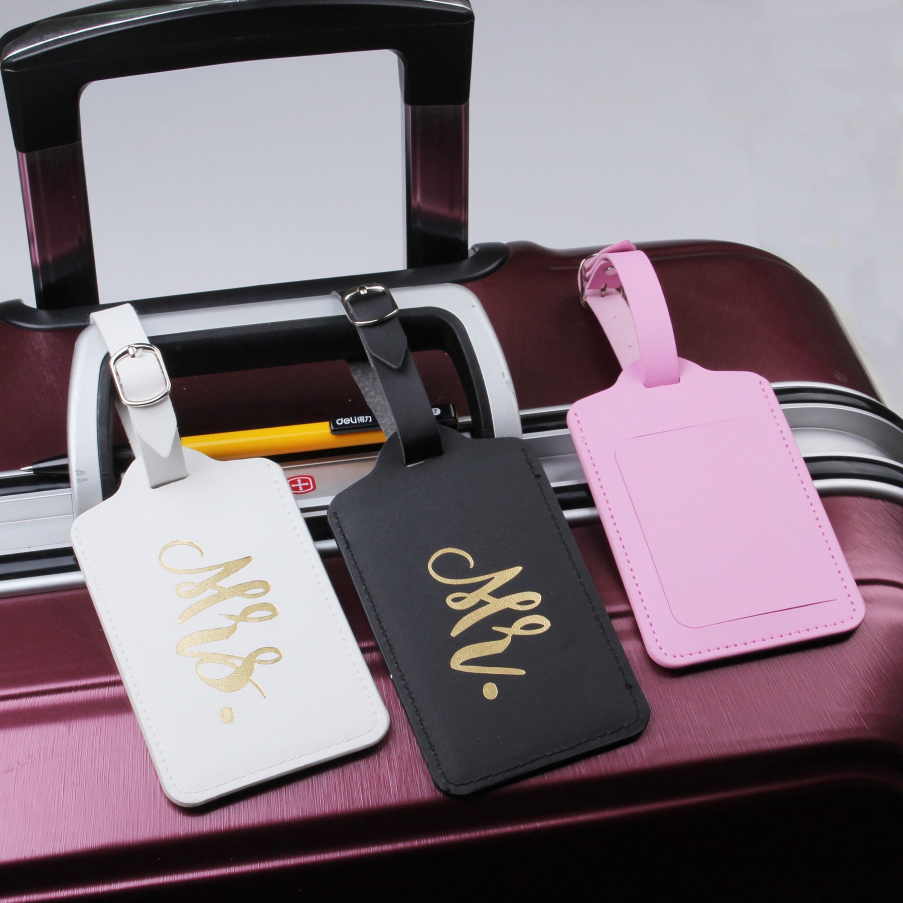 Creative Travel PU Luggage Tag For Couples 7